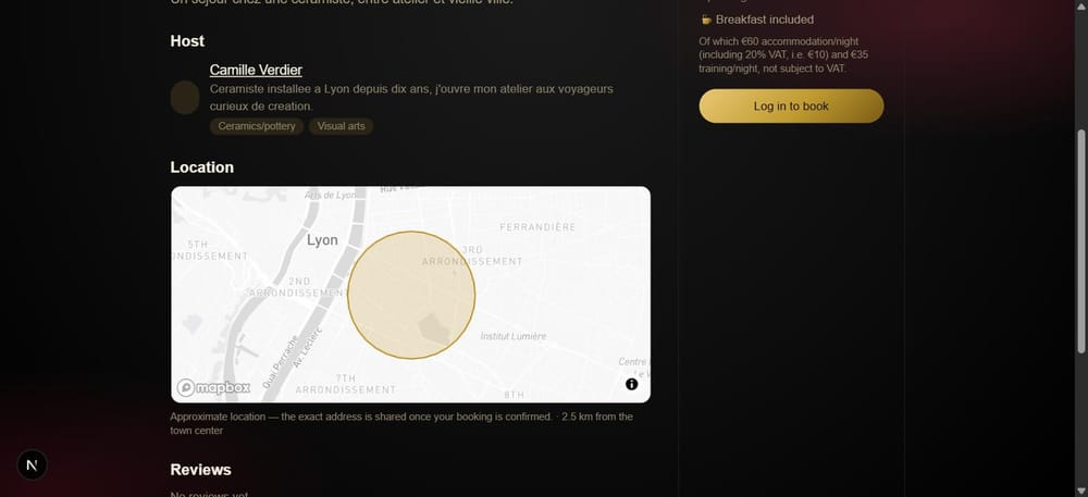 A listing's page