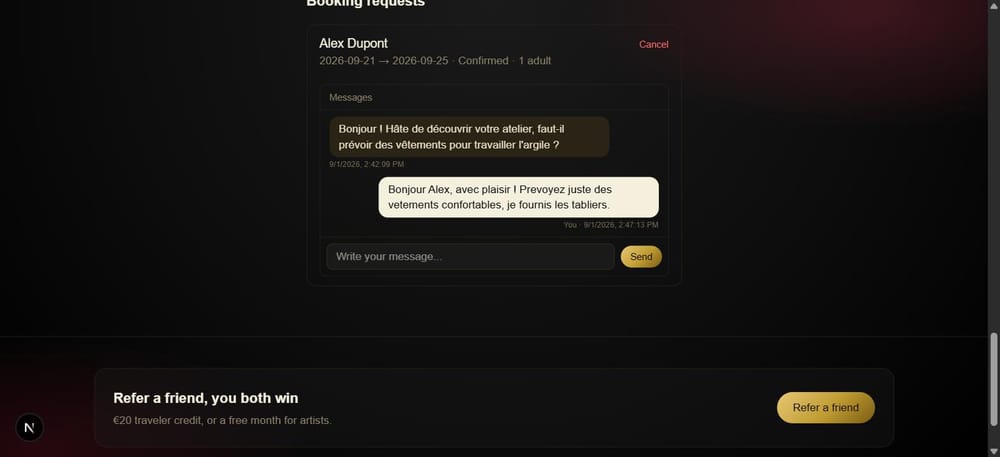 Built-in messaging