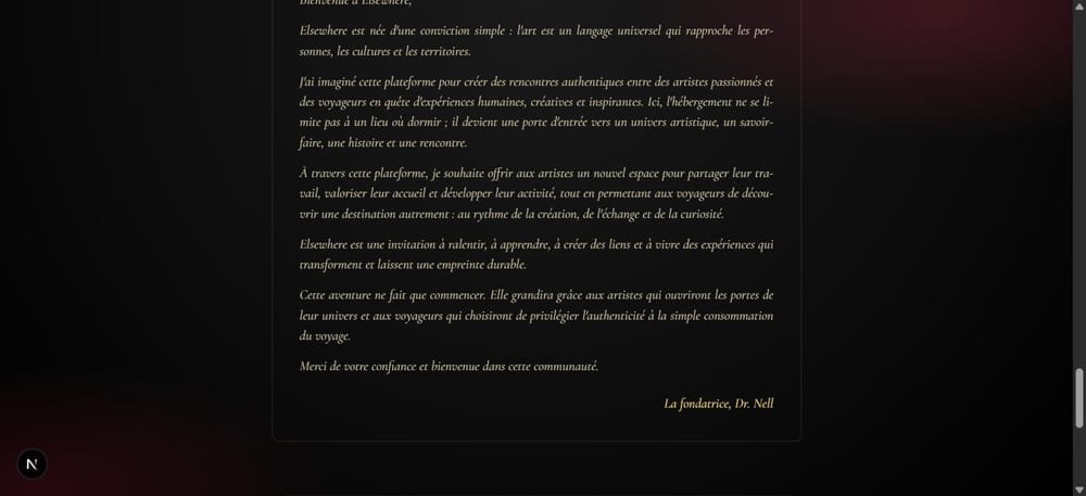 Un mot de la fondatrice