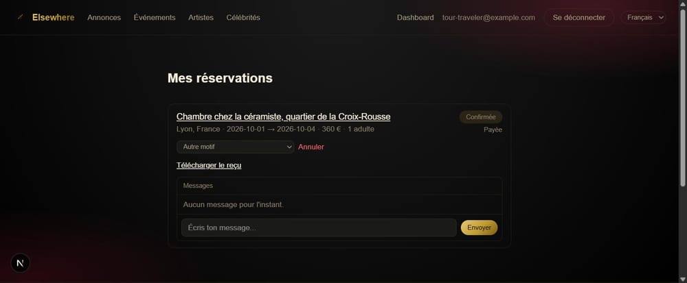 Le suivi de réservation d'un voyageur